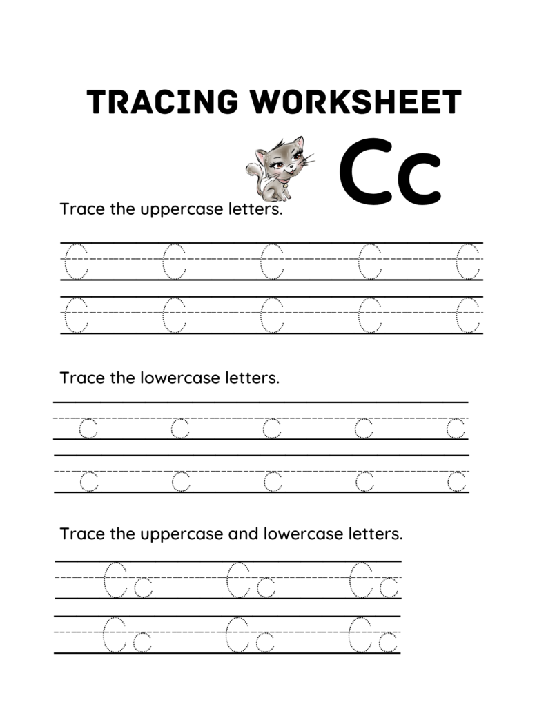 letter c worksheets kidsreadyskills.com